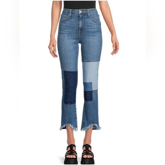 Jonathan Simkhai High Rise Patchwork Jeans - Picture 1 of 7